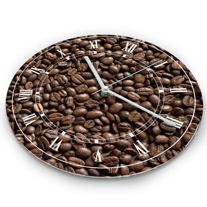 Hochwertige 30cm-Uhren Made in Alzenau Lautlose Uhr MDF Acryl Motiv Kaffeebohnen