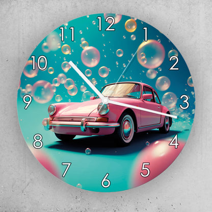 Hochwertige 30cm-Uhren Made in Alzenau Lautlose Uhr MDF Acryl Motiv Nostalgie Auto
