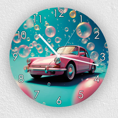 Hochwertige 30cm-Uhren Made in Alzenau Lautlose Uhr MDF Acryl Motiv Nostalgie Auto