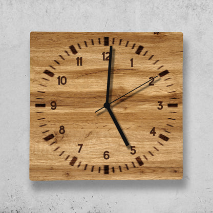 Hochwertige 30cm-Uhren Made in Alzenau Lautlose Uhr MDF Acryl Motiv Holz Branding