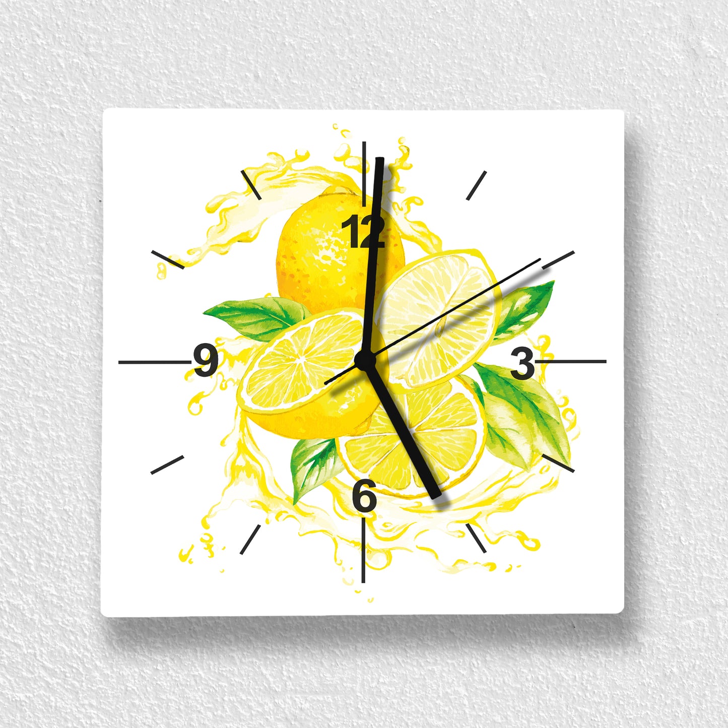 Hochwertige 30cm-Uhren Made in Alzenau Lautlose Uhr MDF Acryl Motiv Zitronentraum