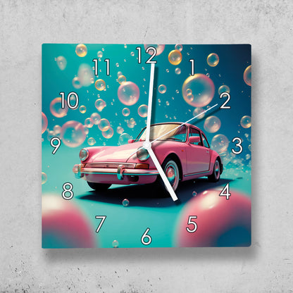 Hochwertige 30cm-Uhren Made in Alzenau Lautlose Uhr MDF Acryl Motiv Nostalgie Auto