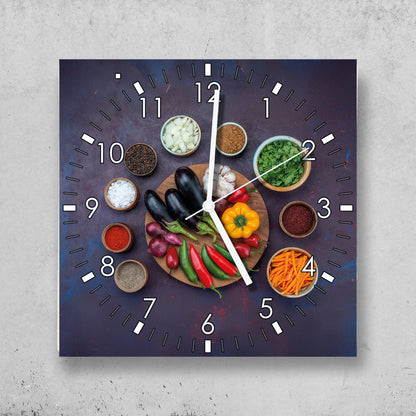 Hochwertige 30cm-Uhren Made in Alzenau Lautlose Uhr MDF Acryl Motiv Gewürztraum