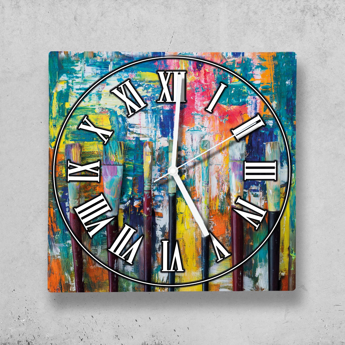 Hochwertige 30cm-Uhren Made in Alzenau Lautlose Uhr MDF Acryl Motiv Stifte