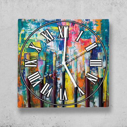 Hochwertige 30cm-Uhren Made in Alzenau Lautlose Uhr MDF Acryl Motiv Stifte