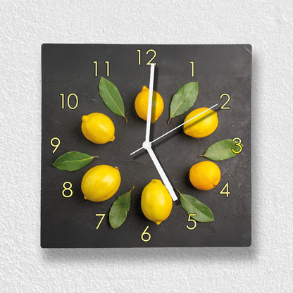 Hochwertige 30cm-Uhren Made in Alzenau Lautlose Uhr MDF Acryl Motiv Zitronenkranz