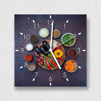 Hochwertige 30cm-Uhren Made in Alzenau Lautlose Uhr MDF Acryl Motiv Gewürztraum