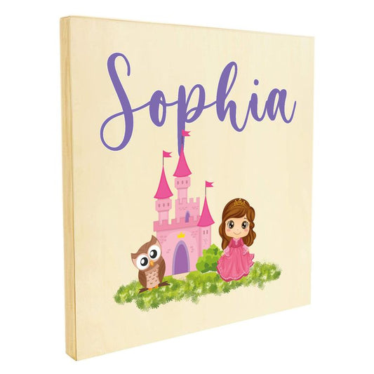 Namenstafel Holz-Magnetboard Holztafel Pinnwand - Inkl. 3 Magnete Motiv: Kleine Prinzessin