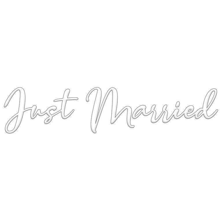 Auto Schmuck Deko Hochzeit Schriftzug "JUST MARRIED" Magnet Magnetfolie