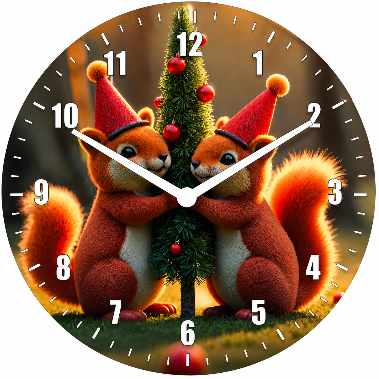 Hochwertige 30cm-Uhren Made in Alzenau Lautlose Uhr MDF Acryl Motiv Waldliebe