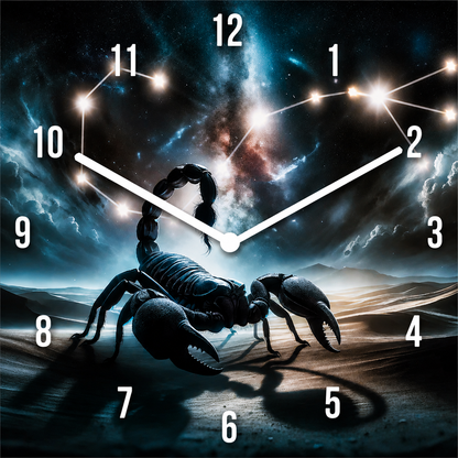 Made in Alzenau Lautlose Uhr MDF Acryl Motiv Sternzeichen SKORPION