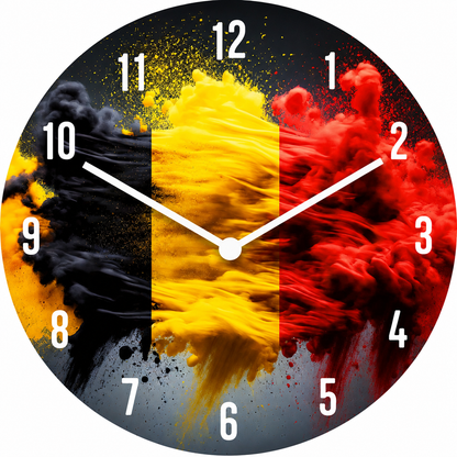 Hochwertige 30cm-Uhren Made in Alzenau Lautlose Uhr MDF Acryl Motiv Belgien