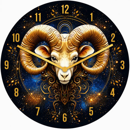 Made in Alzenau Lautlose Uhr MDF Acryl Motiv Sternzeichen WIDDER