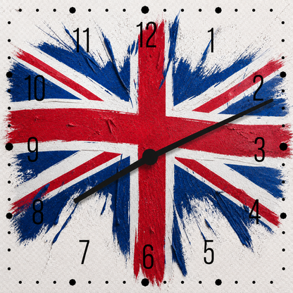Hochwertige 30cm-Uhren Made in Alzenau Lautlose Uhr MDF Acryl Motiv ENGLAND