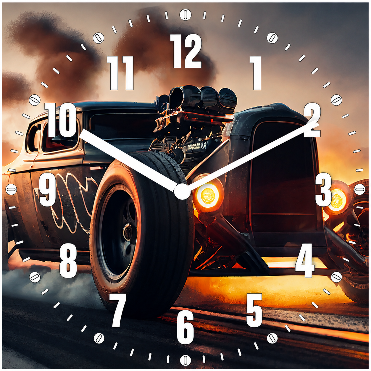Hochwertige 30cm-Uhren Made in Alzenau Lautlose Uhr MDF Acryl Black Thunder