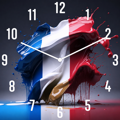 Hochwertige 30cm-Uhren Made in Alzenau Lautlose Uhr MDF Acryl Motiv Frankreich
