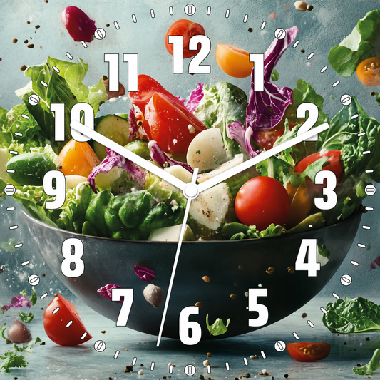 Hochwertige 30cm-Uhren Made in Alzenau Lautlose Uhr MDF Acryl Salat Bowl