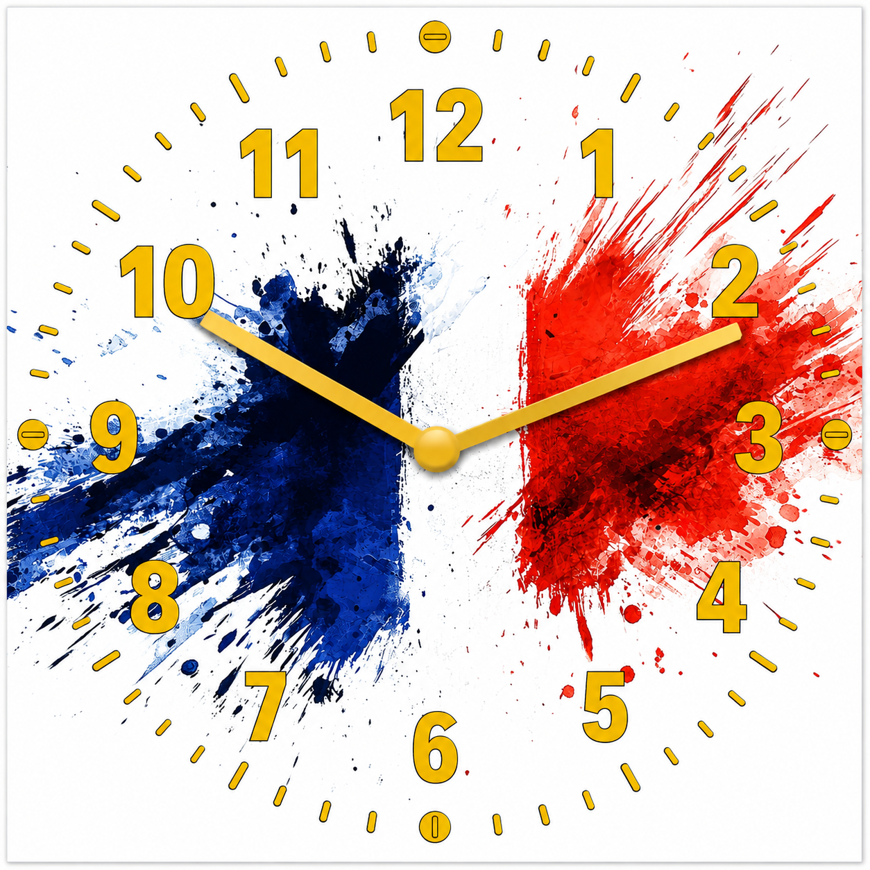 Made in Alzenau Lautlose Uhr MDF Acryl Motiv Frankreich