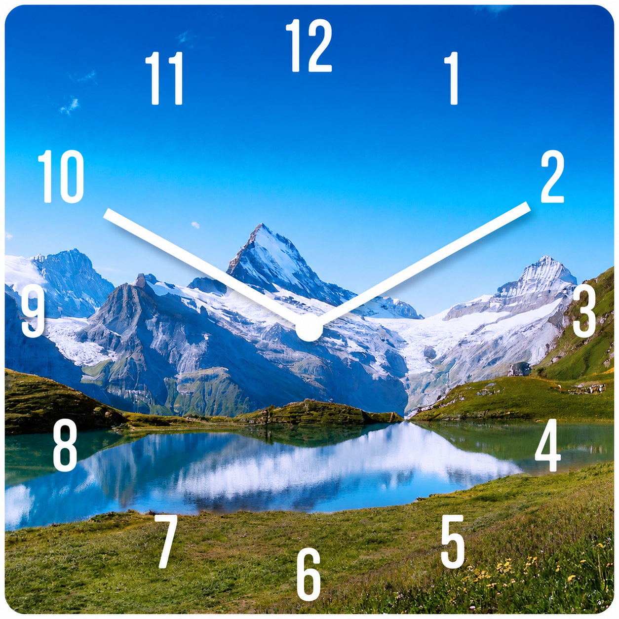 Hochwertige 30cm-Uhren Made in Alzenau Lautlose Uhr MDF Acryl Motiv Bachalpsee
