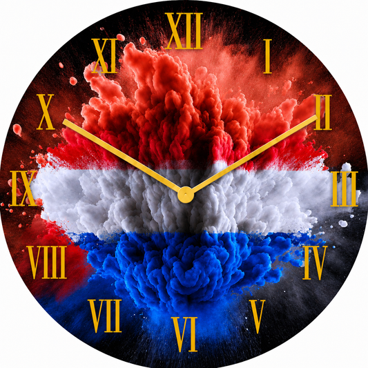 Hochwertige 30cm-Uhren Made in Alzenau Lautlose Uhr MDF Acryl Motiv Niederlande