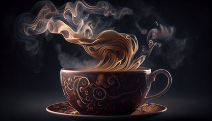 Flaches Druckmotiv Coffee Magic für Heizkörperverkleidung