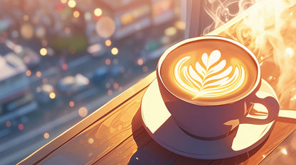 Flaches Druckmotiv Coffee Time für Heizkörperverkleidung