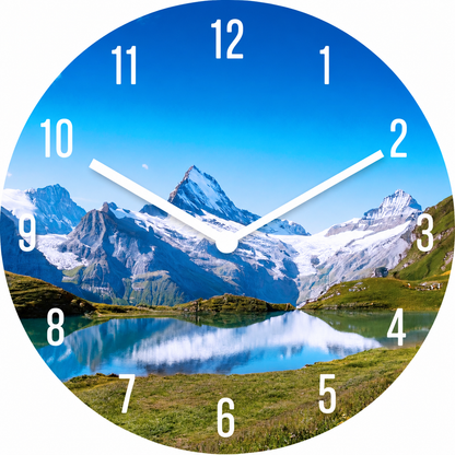 Hochwertige 30cm-Uhren Made in Alzenau Lautlose Uhr MDF Acryl Motiv Bachalpsee