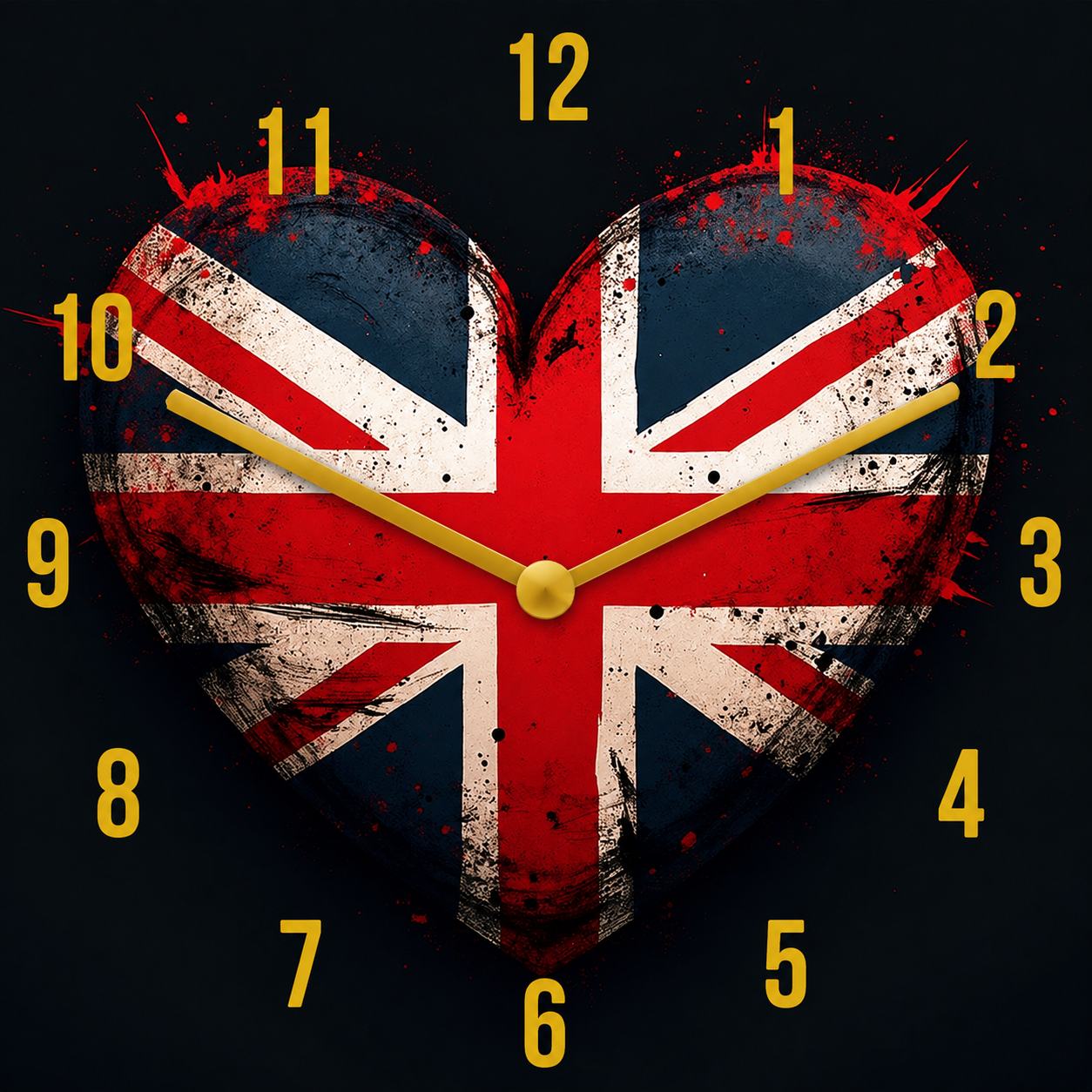 Hochwertige 30cm-Uhren Made in Alzenau Lautlose Uhr MDF Acryl Motiv England
