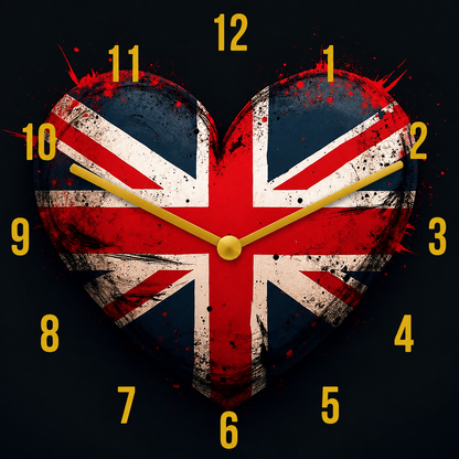 Hochwertige 30cm-Uhren Made in Alzenau Lautlose Uhr MDF Acryl Motiv England
