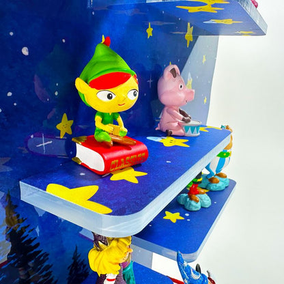 LED Regal Acryl in verschiedenen Motiven Zubehör für Tonie-Figuren und Toniebox Motiv Sternenhimmel