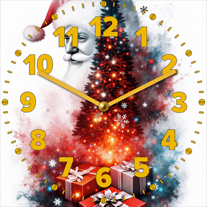 Hochwertige 30cm-Uhren Made in Alzenau Lautlose Uhr MDF Acryl Magische Weihnacht