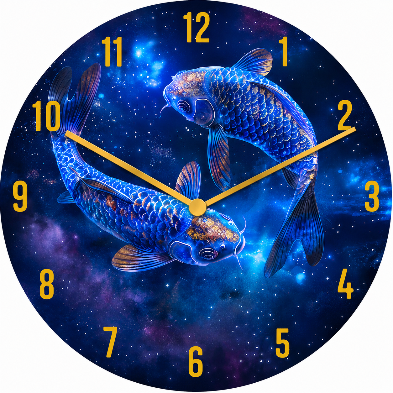 Hochwertige 30cm-Uhren Made in Alzenau Lautlose Uhr MDF Acryl Motiv Fische
