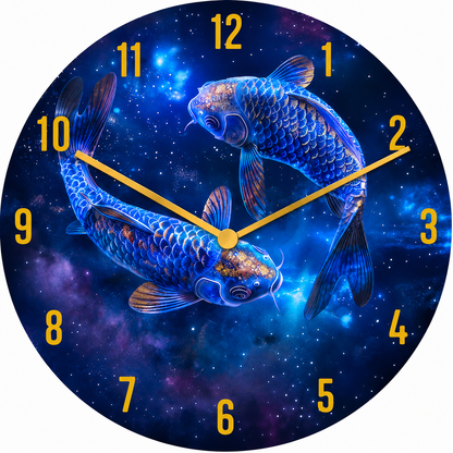 Hochwertige 30cm-Uhren Made in Alzenau Lautlose Uhr MDF Acryl Motiv Fische