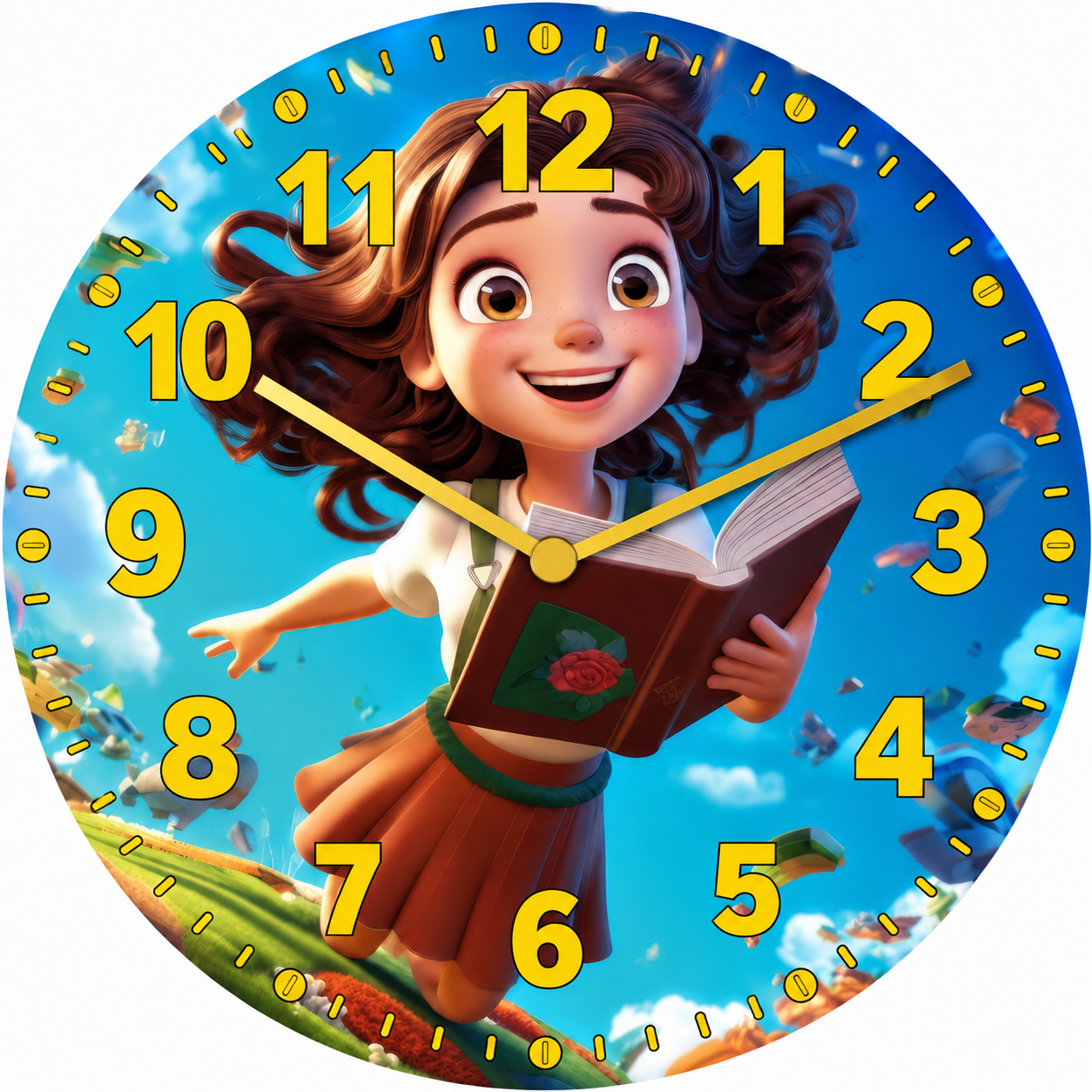 Hochwertige 30cm-Uhren Made in Alzenau Lautlose Uhr MDF Acryl Motiv Lesereise
