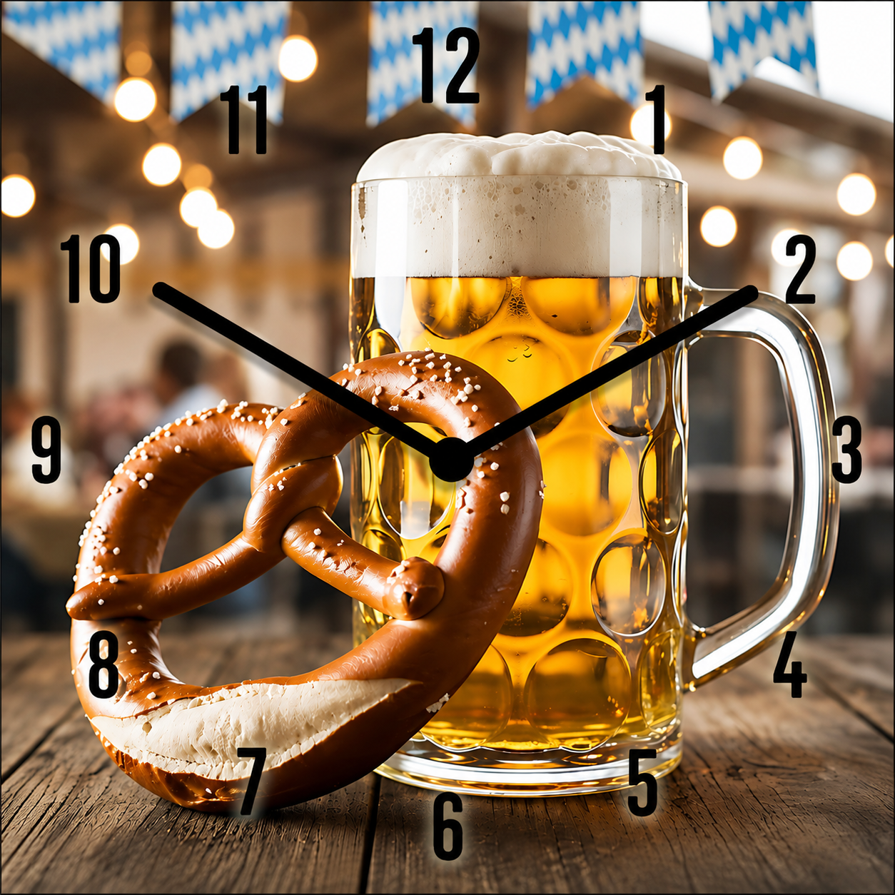 Made in Alzenau Lautlose Uhr MDF Acryl Motiv BAYERN