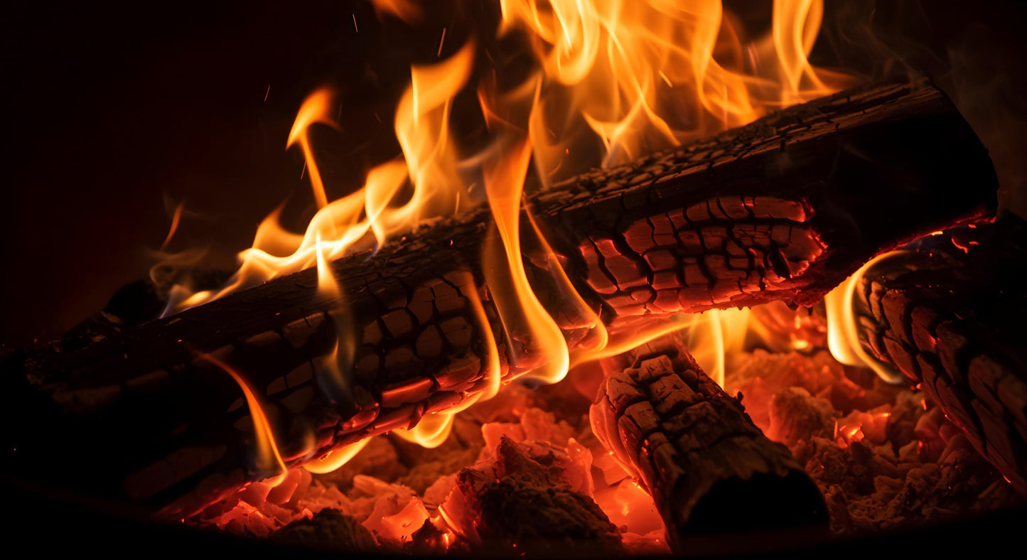 Flaches Druckmotiv Feuerromantik für Heizkörperverkleidung