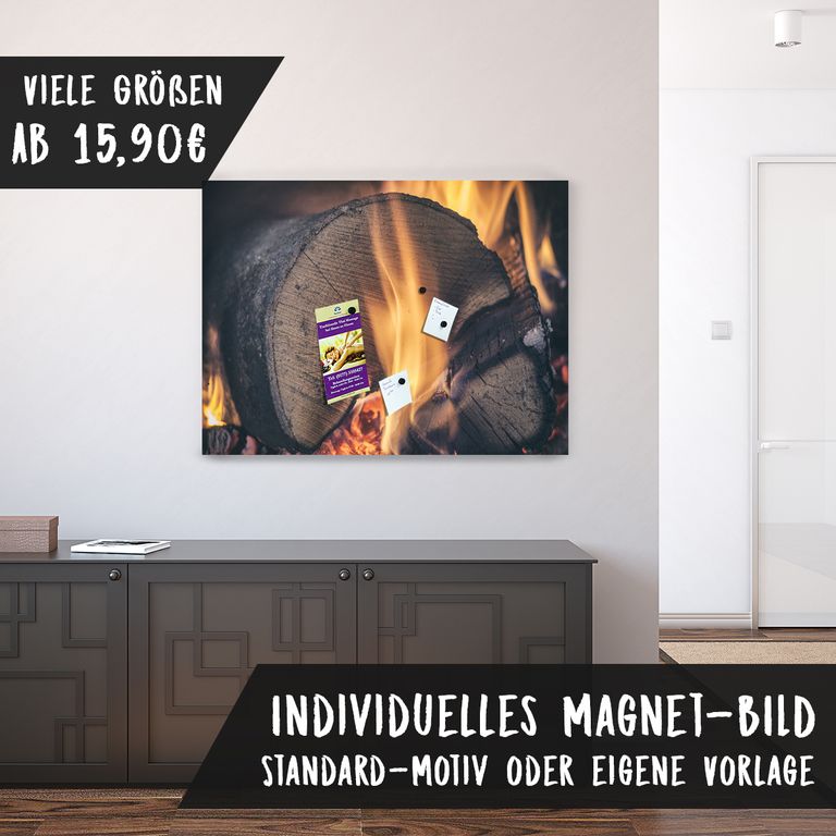 Magnetfolie Einzelbild - Hochwertiger Digitaldruck auf Magnetfolie Motiv Kaminfeuer