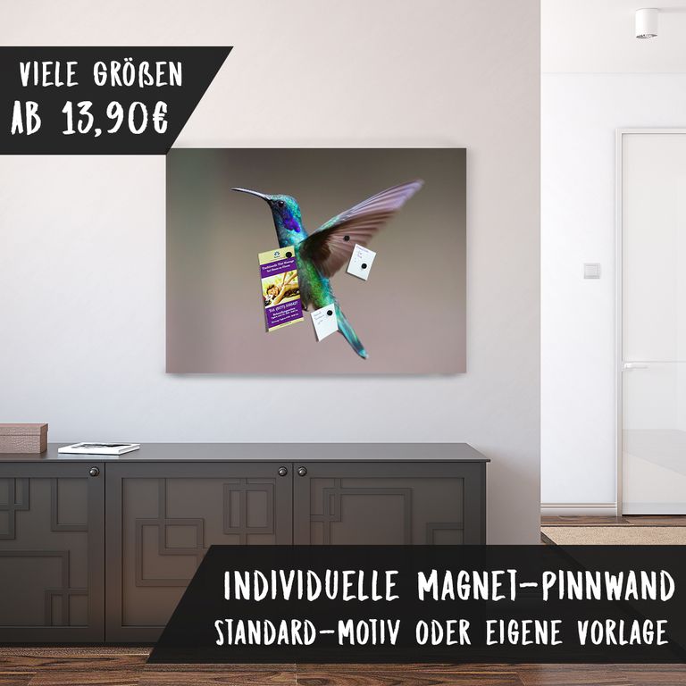 Bedruckte Magnetpinnwand Eisenfolie Whiteboard Magnetwand Motiv Kolibri