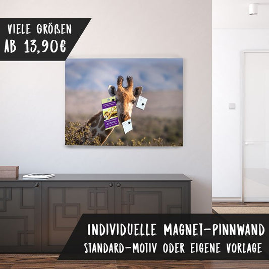 Bedruckte Magnetpinnwand Eisenfolie Whiteboard Magnetwand Motiv Giraffe