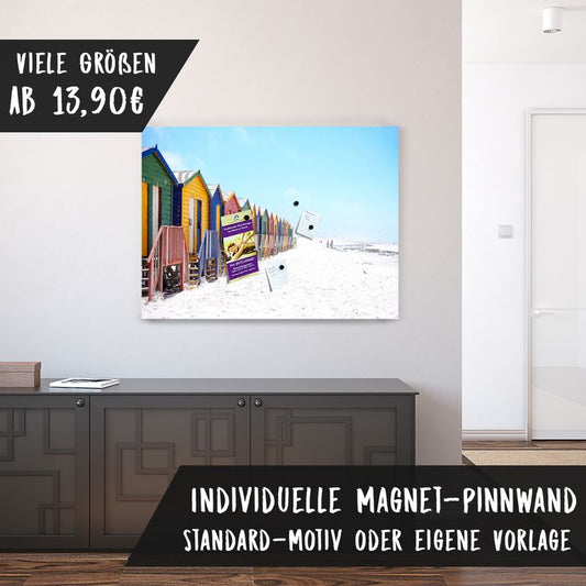 Bedruckte Magnetpinnwand Eisenfolie Whiteboard Magnetwand Motiv Beachhouse