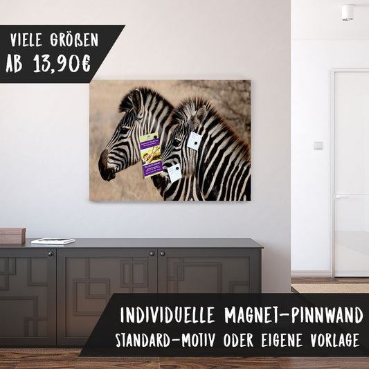 Bedruckte Magnetpinnwand Eisenfolie Whiteboard Magnetwand Motiv Zebra