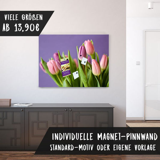 Bedruckte Magnetpinnwand Eisenfolie Whiteboard Magnetwand Motiv Tulpenstrauß