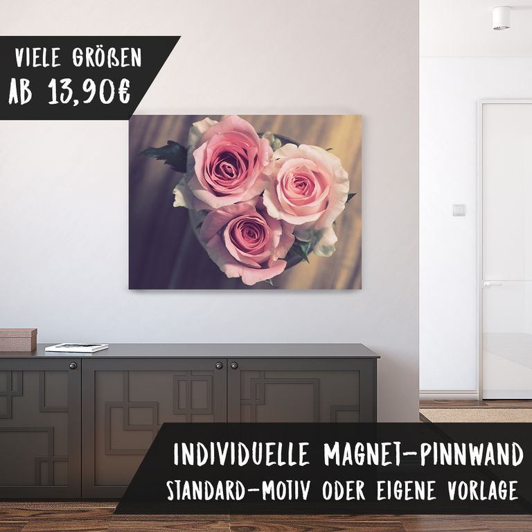 Bedruckte Magnetpinnwand Eisenfolie Whiteboard Magnetwand Motiv Rose