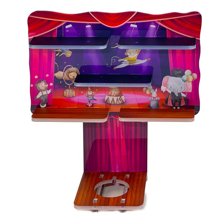 LED Regal Acryl in verschiedenen Motiven Zubehör für Tonie-Figuren und Toniebox Motiv Zirkus Zelt