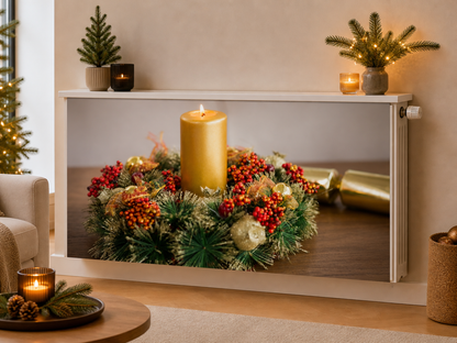 Magnetische Heizkörperverkleidung – Motiv Goldener Adventszauber im Wohnraum