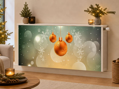 Magnetische Heizkörperverkleidung – Motiv Goldener Weihnachtszauber im Wohnraum