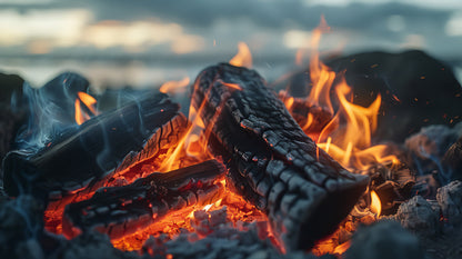 Flaches Druckmotiv Lagerfeuer für Heizkörperverkleidung