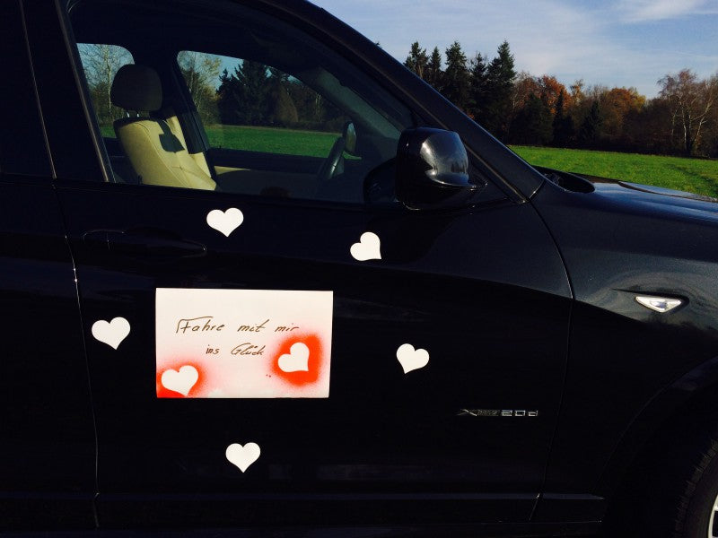 Magnet-Herz Weiß Matt 70mm x 75mm