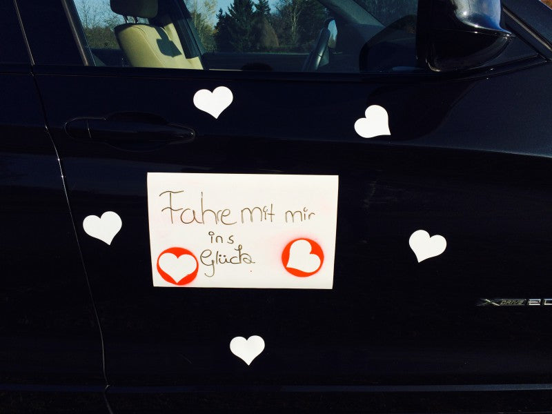 Magnet-Herz Weiß Matt 70mm x 75mm