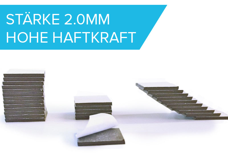 Power Magnet-Klebeplättchen - selbstklebend 3M Kleber 25,4mm x 25,4mm x 2,0mm